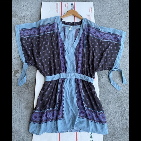 Free People Dusty Blue Santa Cruz Kimono small - Picture 11 of 13